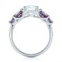 18k White Gold 18k White Gold Custom Alexandrite And Diamond Five Stone Engagement Ring - Front View -  104691 - Thumbnail