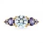 18k Yellow Gold 18k Yellow Gold Custom Alexandrite And Diamond Five Stone Engagement Ring - Top View -  104691 - Thumbnail