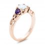 14k Rose Gold 14k Rose Gold Custom Amethyst And Diamond Engagement Ring - Three-Quarter View -  100817 - Thumbnail
