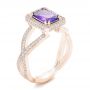 18k Rose Gold 18k Rose Gold Custom Amethyst And Diamond Engagement Ring - Three-Quarter View -  102449 - Thumbnail