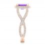 18k Rose Gold 18k Rose Gold Custom Amethyst And Diamond Engagement Ring - Side View -  102449 - Thumbnail