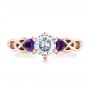 14k Rose Gold 14k Rose Gold Custom Amethyst And Diamond Engagement Ring - Top View -  100817 - Thumbnail
