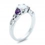 14k White Gold Custom Amethyst And Diamond Engagement Ring - Three-Quarter View -  100817 - Thumbnail