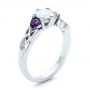  Platinum Platinum Custom Amethyst And Diamond Engagement Ring - Three-Quarter View -  100817 - Thumbnail