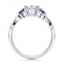  Platinum Platinum Custom Amethyst And Diamond Engagement Ring - Front View -  100817 - Thumbnail