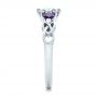 14k White Gold Custom Amethyst And Diamond Engagement Ring - Side View -  100817 - Thumbnail