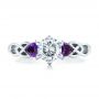 18k White Gold 18k White Gold Custom Amethyst And Diamond Engagement Ring - Top View -  100817 - Thumbnail