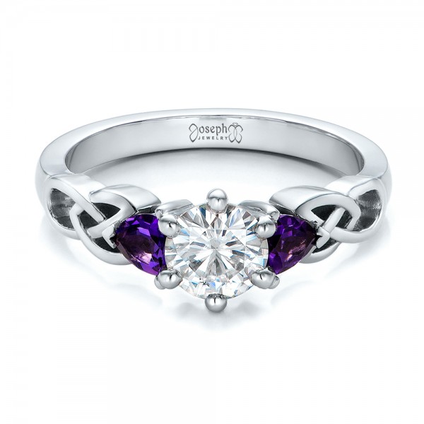 amethyst and diamond wedding ring