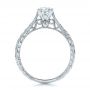 18k White Gold 18k White Gold Custom Antique Hand Engraved Diamond Solitaire Engagement Ring - Front View -  100716 - Thumbnail