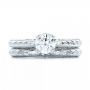  Platinum Custom Antique Hand Engraved Diamond Solitaire Engagement Ring - Top View -  100716 - Thumbnail