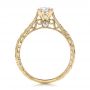 18k Yellow Gold 18k Yellow Gold Custom Antique Hand Engraved Diamond Solitaire Engagement Ring - Front View -  100716 - Thumbnail
