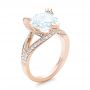 18k Rose Gold 18k Rose Gold Custom Antique Style Diamond Engagement Ring - Three-Quarter View -  103345 - Thumbnail