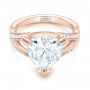 14k Rose Gold 14k Rose Gold Custom Antique Style Diamond Engagement Ring - Flat View -  103345 - Thumbnail