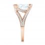 18k Rose Gold 18k Rose Gold Custom Antique Style Diamond Engagement Ring - Side View -  103345 - Thumbnail