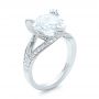 18k White Gold Custom Antique Style Diamond Engagement Ring - Three-Quarter View -  103345 - Thumbnail