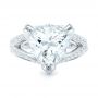  Platinum Platinum Custom Antique Style Diamond Engagement Ring - Top View -  103345 - Thumbnail