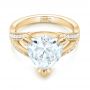 14k Yellow Gold 14k Yellow Gold Custom Antique Style Diamond Engagement Ring - Flat View -  103345 - Thumbnail