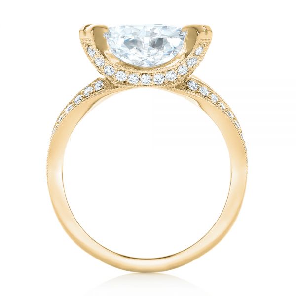 14k Yellow Gold 14k Yellow Gold Custom Antique Style Diamond Engagement Ring - Front View -  103345