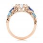 14k Rose Gold 14k Rose Gold Custom Aquamarine Blue Sapphire And Diamond Engagement Ring - Front View -  105282 - Thumbnail