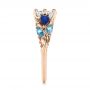14k Rose Gold 14k Rose Gold Custom Aquamarine Blue Sapphire And Diamond Engagement Ring - Side View -  105282 - Thumbnail