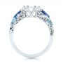  Platinum Custom Aquamarine Blue Sapphire And Diamond Engagement Ring - Front View -  105282 - Thumbnail