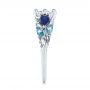  Platinum Custom Aquamarine Blue Sapphire And Diamond Engagement Ring - Side View -  105282 - Thumbnail