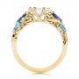 14k Yellow Gold 14k Yellow Gold Custom Aquamarine Blue Sapphire And Diamond Engagement Ring - Front View -  105282 - Thumbnail