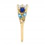 14k Yellow Gold 14k Yellow Gold Custom Aquamarine Blue Sapphire And Diamond Engagement Ring - Side View -  105282 - Thumbnail