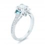  Platinum Custom Aquamarine And Diamond Engagement Ring - Three-Quarter View -  102862 - Thumbnail