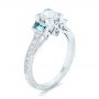 18k White Gold Custom Aquamarine And Diamond Engagement Ring