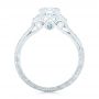  Platinum Custom Aquamarine And Diamond Engagement Ring - Front View -  102862 - Thumbnail