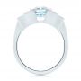 14k White Gold Custom Aquamarine And Diamond Engagement Ring - Front View -  103824 - Thumbnail