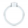 18k White Gold Custom Aquamarine And White Sapphire Engagement Ring - Front View -  103826 - Thumbnail