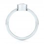 18k White Gold Custom Aquamarine And White Sapphire Engagement Ring - Front View -  103826 - Thumbnail
