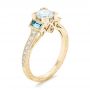 18k Yellow Gold Custom Aquamarine And Diamond Engagement Ring