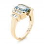 18k Yellow Gold 18k Yellow Gold Custom Aquamarine And Diamond Engagement Ring - Three-Quarter View -  103824 - Thumbnail