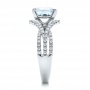  18K Gold 18K Gold Custom Aquamarine And Diamond Engagement Ring - Side View -  100895 - Thumbnail