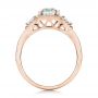 14k Rose Gold 14k Rose Gold Custom Aquamarine And Diamond Halo Engagement Ring - Front View -  102048 - Thumbnail