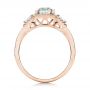 18k Rose Gold 18k Rose Gold Custom Aquamarine And Diamond Halo Engagement Ring - Front View -  102048 - Thumbnail
