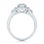 18k White Gold Custom Aquamarine And Diamond Halo Engagement Ring - Front View -  102048 - Thumbnail