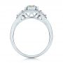 14k White Gold 14k White Gold Custom Aquamarine And Diamond Halo Engagement Ring - Front View -  102048 - Thumbnail