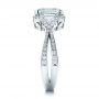 18k White Gold Custom Aquamarine And Diamond Halo Engagement Ring - Side View -  102048 - Thumbnail