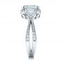 14k White Gold 14k White Gold Custom Aquamarine And Diamond Halo Engagement Ring - Side View -  102048 - Thumbnail