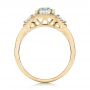 18k Yellow Gold 18k Yellow Gold Custom Aquamarine And Diamond Halo Engagement Ring - Front View -  102048 - Thumbnail