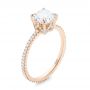 14k Rose Gold 14k Rose Gold Custom Asscher Diamond Engagement Ring - Three-Quarter View -  102739 - Thumbnail