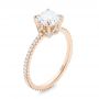 18k Rose Gold 18k Rose Gold Custom Asscher Diamond Engagement Ring - Three-Quarter View -  102739 - Thumbnail