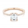 14k Rose Gold 14k Rose Gold Custom Asscher Diamond Engagement Ring - Flat View -  102739 - Thumbnail