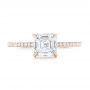 18k Rose Gold 18k Rose Gold Custom Asscher Diamond Engagement Ring - Top View -  102739 - Thumbnail