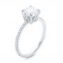18k White Gold 18k White Gold Custom Asscher Diamond Engagement Ring - Three-Quarter View -  102739 - Thumbnail