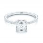 14k White Gold 14k White Gold Custom Asscher Diamond Engagement Ring - Flat View -  102739 - Thumbnail